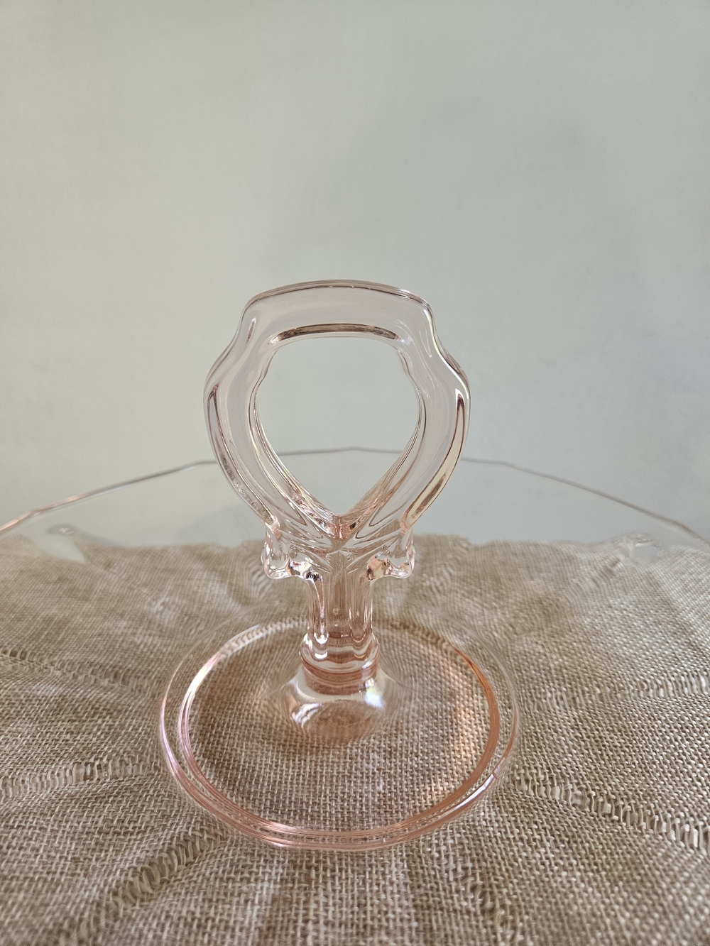 Cambridge Glass Co Pink Depression Glass Single-Tier Serving Platter with Handle - Picture 5 of 14